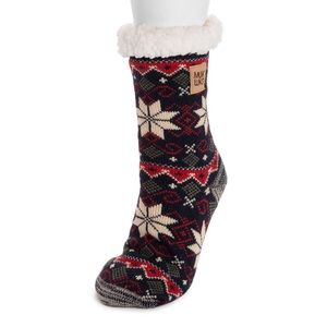 - MUK LUKS Navy Multi size S/M (5-7) Women’s Cabin Sock, slip resistant…